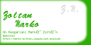 zoltan marko business card