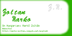 zoltan marko business card